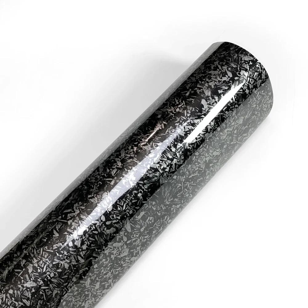 PET Forged Carbon Fiber Carbon Vinyl Wrap Film Self Adhesive Vinyl Wrapping For Motorcycle Automobile Glossy Black Car Stickers