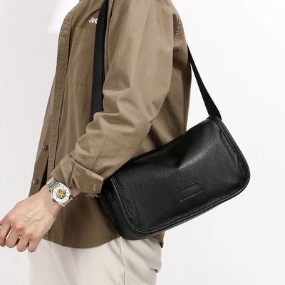 Herrväska i äkta koskinn, crossbody-väska, högkvalitativa väskor, lyxig axelväska/budväska