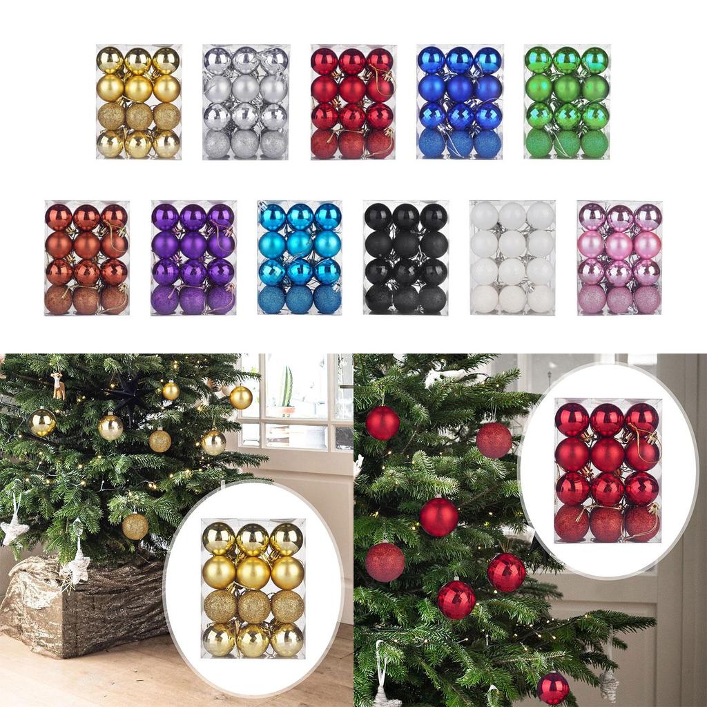 24 Stück Weihnachtsbaumkugeln Christbaumschmuck Dekorationen für Neujahr Verlobung Weihnachtsbaum Jubiläum Partyzubehör