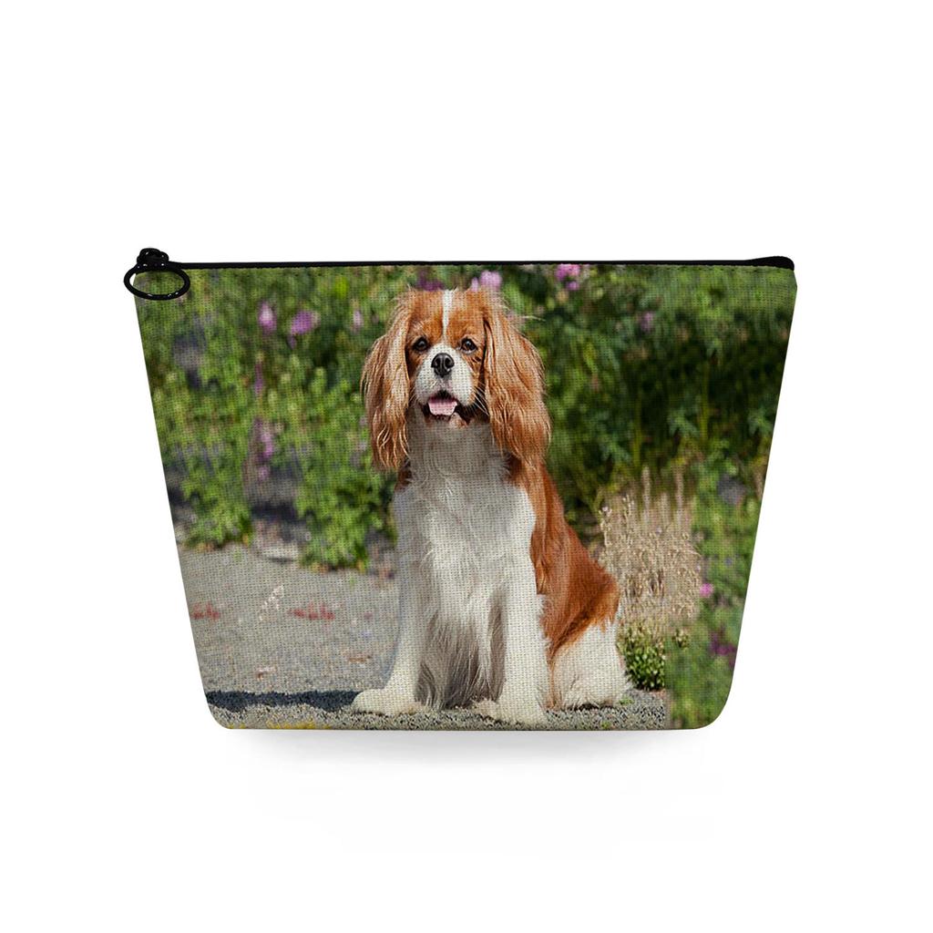 Women Dog Print Cosmetic Bag Toiletries Organize Travel Storage Case 6783