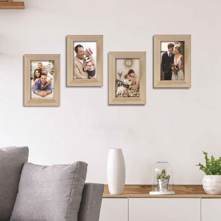 Unfinished Wood Photo Frame for 4x6 Inch Photos Solid Wood Picture Frame for Crafts Tabletop Standing Wall Hanging Frame
