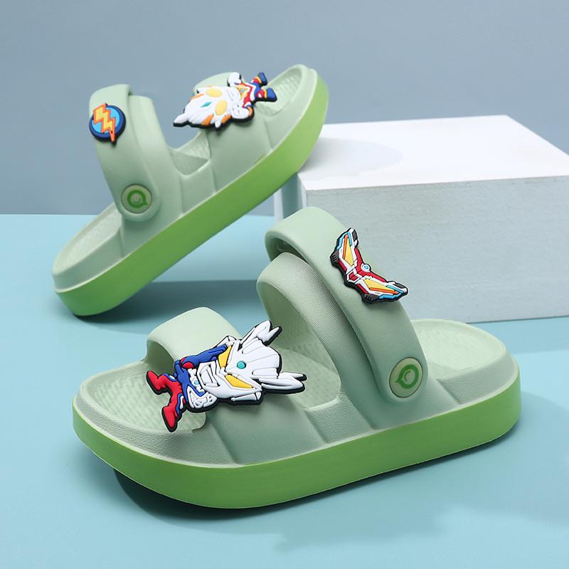 Bottom Stylish Soft Kids Beach Shoes In Black Green Beige For Boys And Girls Perfect For Wear Summer