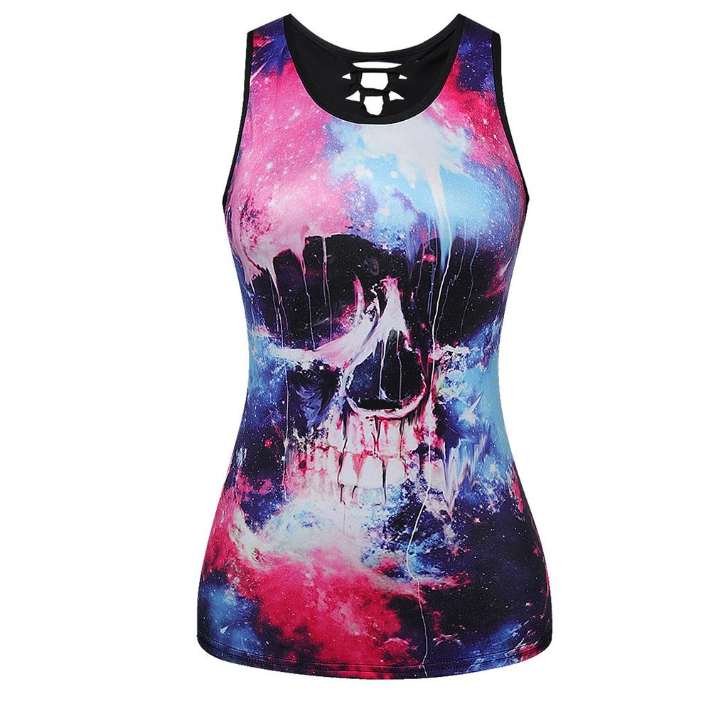 Chemises amples décontractées pour femmes, bretelles Spaghetti, sans manches, imprimé mignon, Camisole, débardeur