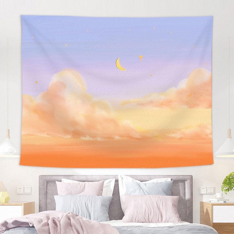Home Decor Pink Moon Tapestry Background Fabric Oil Painting Dream Moon Room Decor Tapestry 230x180 cm alfombra de piso