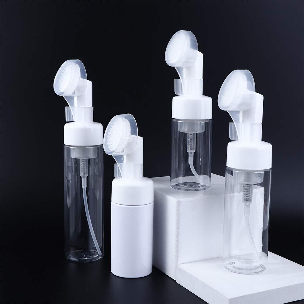 Soap Mousses Liquid Froth Pump Spray Bottle Refillable Bottles Foaming Bottle With Cleansing Brush