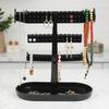 1pc Creative Jewelry Rack With Tray Base, Desktop Jewelry Display Holder, Plastic Jewelry Organizer Stand, For Earrings Rings