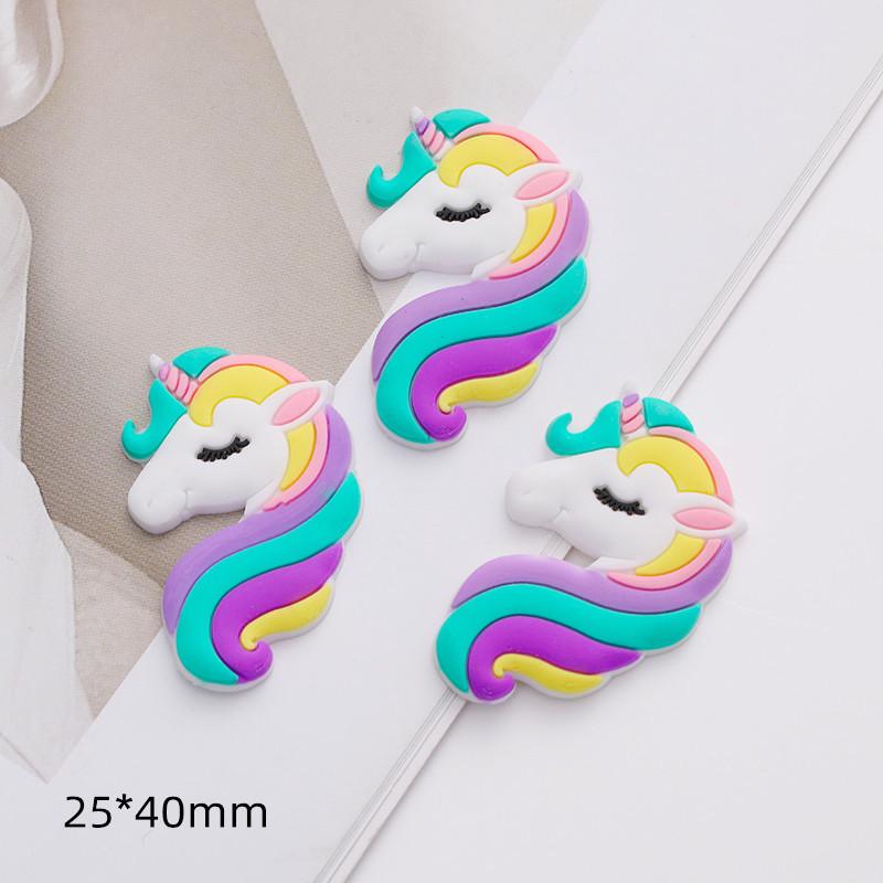 Cartoon Rainbow Unicorn PVC Hair Clip & Magnet DIY Accessory