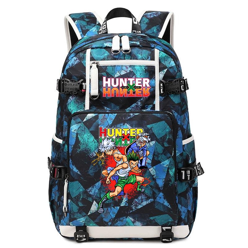 Hunter Anime School Bag Large Capacity Lightweight Student Backpack for Boys Girls Daily Use