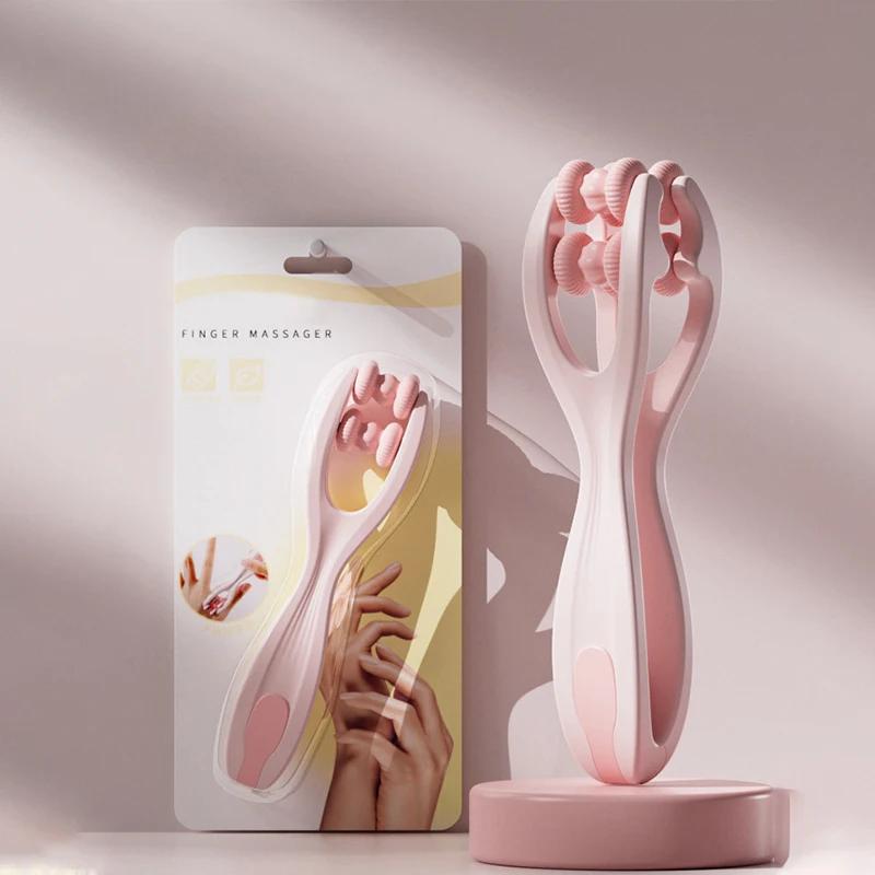 Fingermassagegerät, zweireihiges Rollendesign, einfache Handhabung, lindert Fingerermüdung, fördert die Durchblutung, tragbares Rollen-Fingermassagegerät