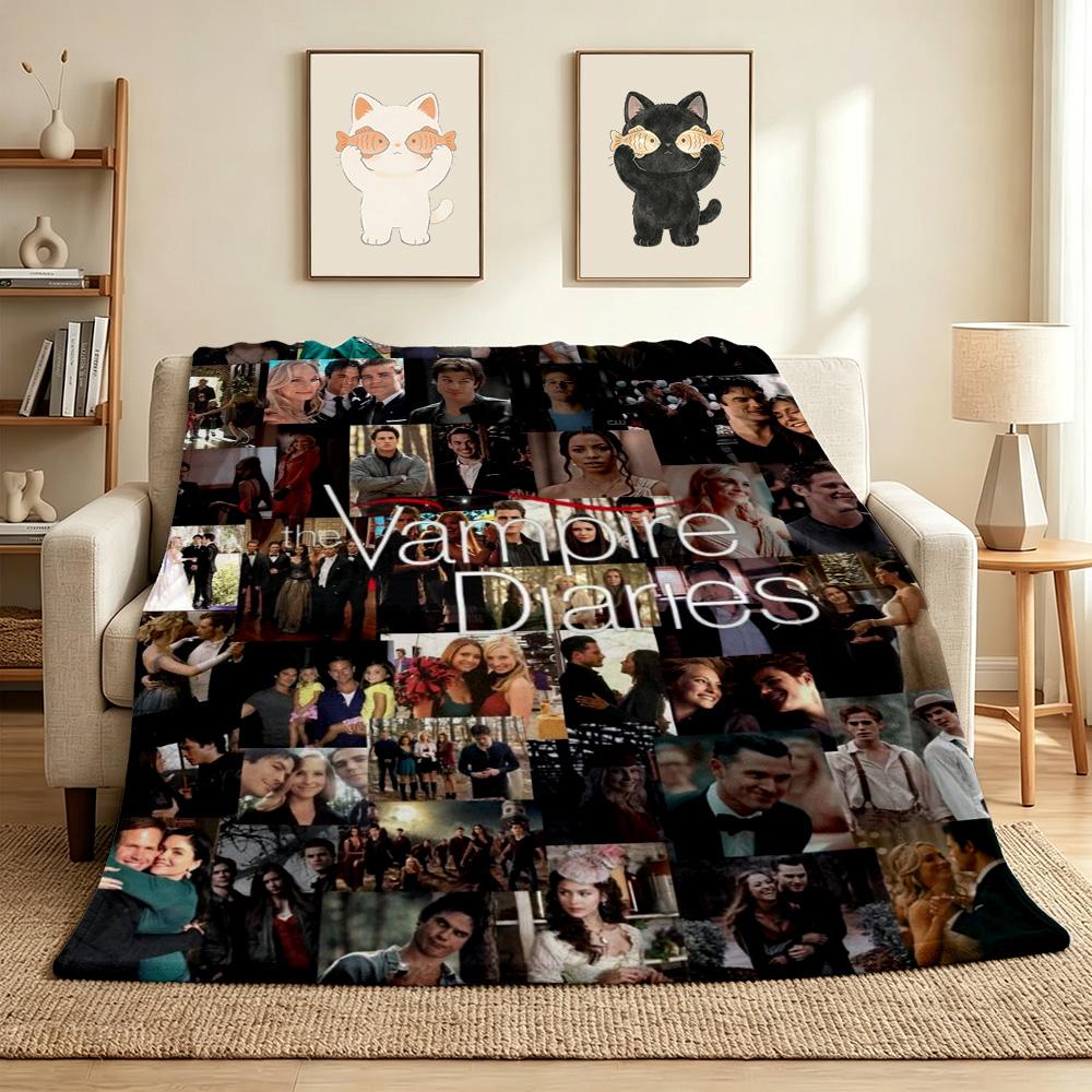 Vampire Diaries Flannel Blanket Throw Blanket Soft Warm Sofa Bed Camping home Decor Unique Christmas Gift C926543