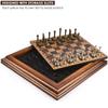 High End Desktop 36Cm/14 Inch Wooden Chess Set, Detachable Metal Chess Pieces King Height 6.3Cm Chess Storage/Gift Packaging
