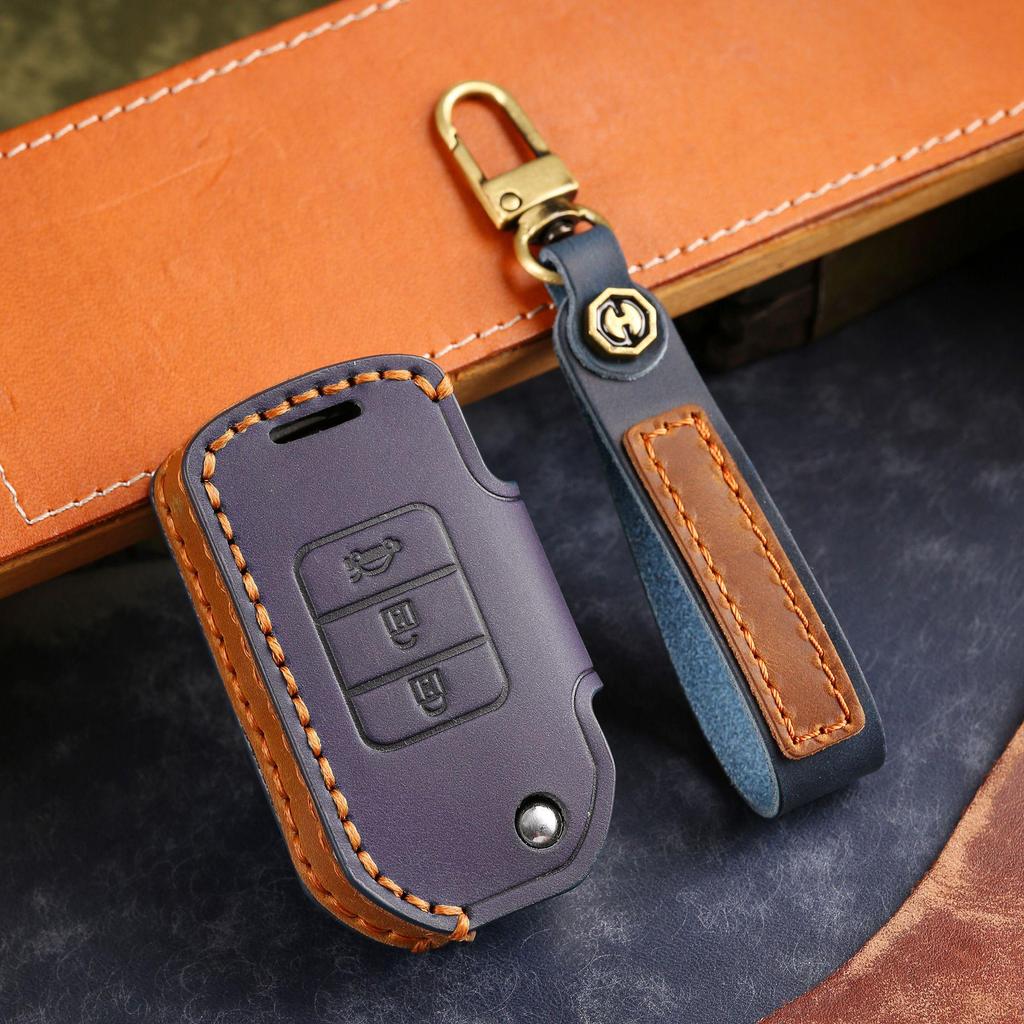 Handmade Premium Leather Key Cover for Honda Civic and Accord