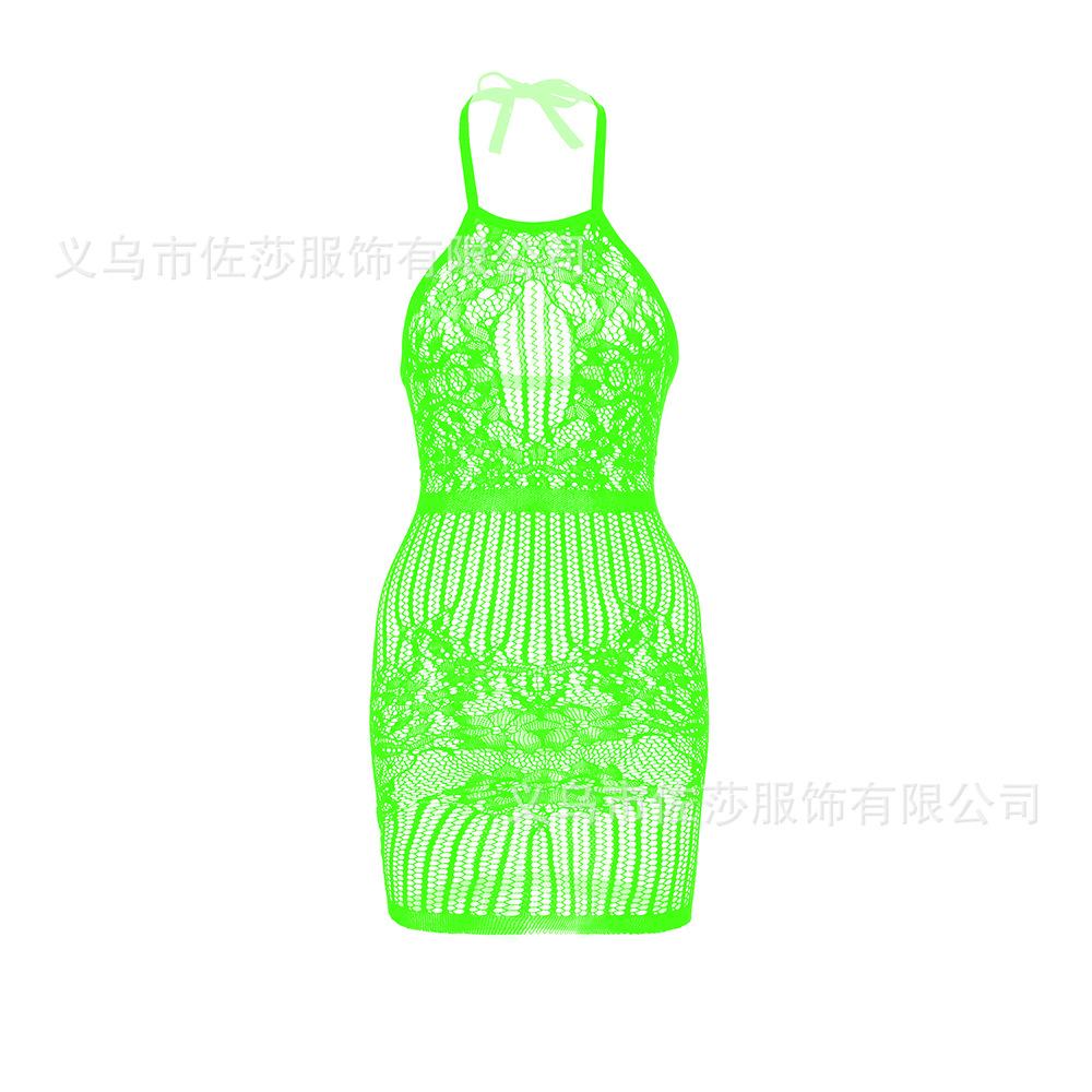 Sexy Suspender Mesh Tight Body Hollow Hip Skirt Large Size