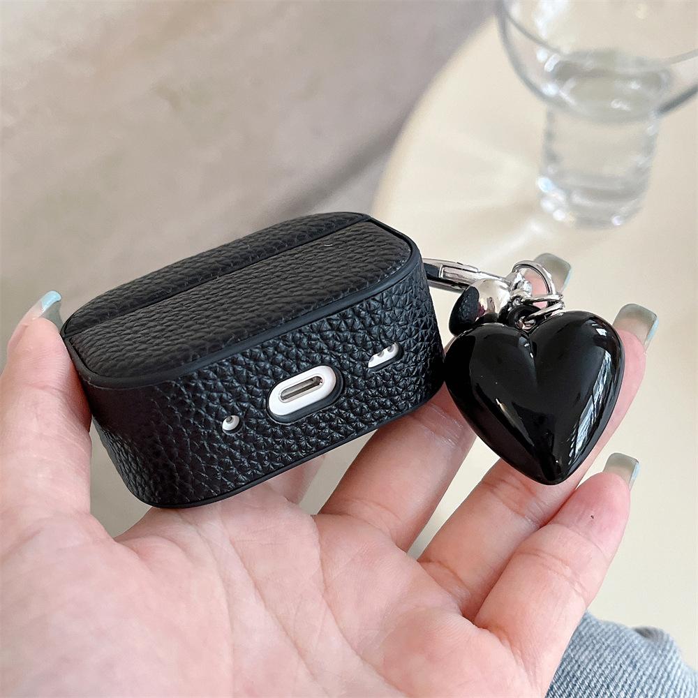 Simple solid color leather pattern for AirPods 1 apple bluetooth wireless headset cover pro1 protective cover 1/1 generation female