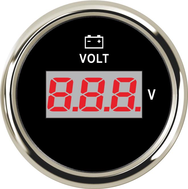 52MM Gauge Voltmeter 8-32V  Marine Volt Meter Auto Voltmeter Universal Voltage Boat Automobile With Red Backlight 12V 24V