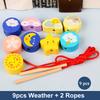 9-36Pcs Baby Wooden Toys Cartoon Fruit Animal Stringing Threading Wooden Beads Toy Monterssori Educational Toys For Kids