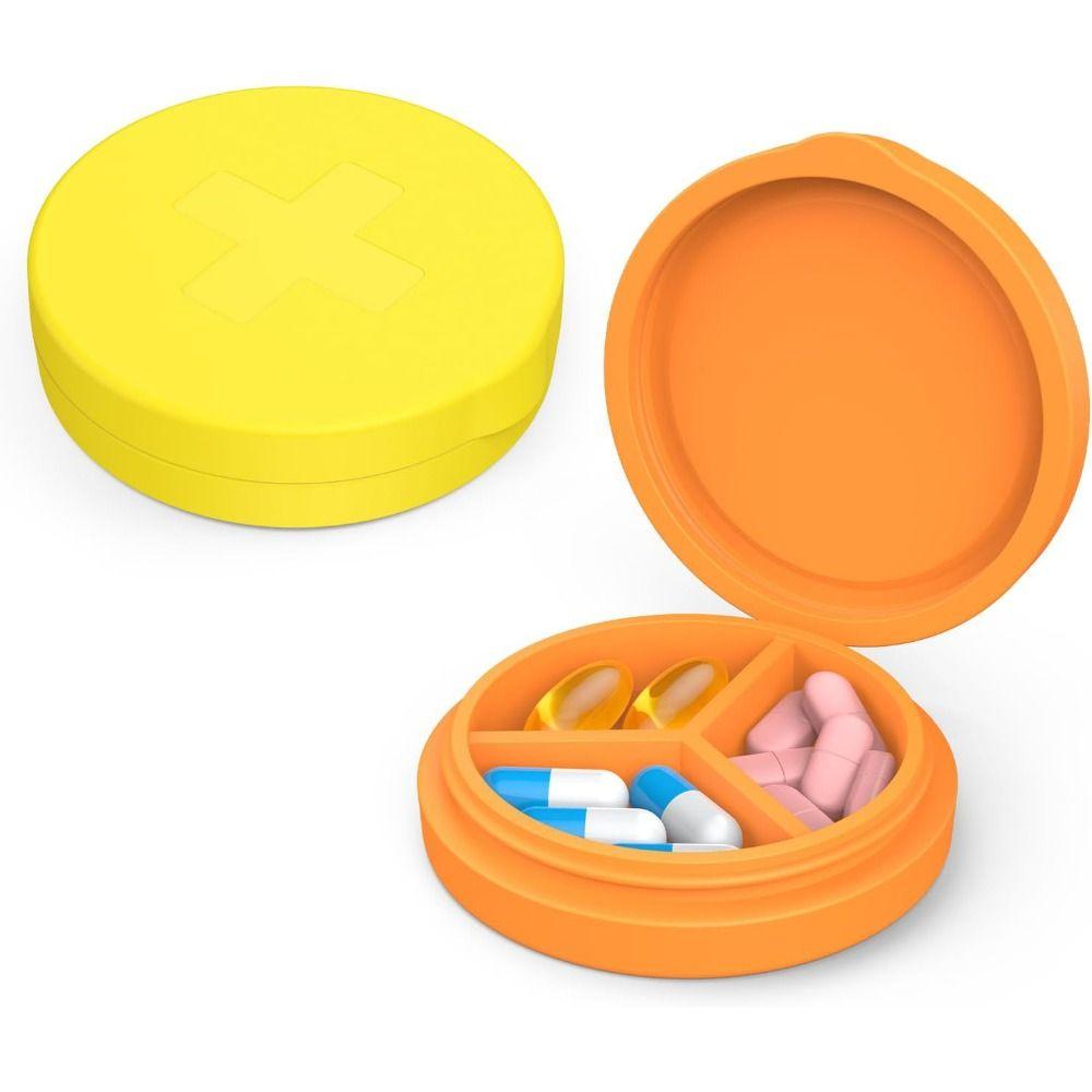 Round Shape Pill Organizer Silicone Supplement Organizer  Vitamin Cod Liver Oil Storage