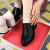 Spring and Autumn thick heels women's shoes pointed buttons plaid comfortable shallow mouth fashion work shoes