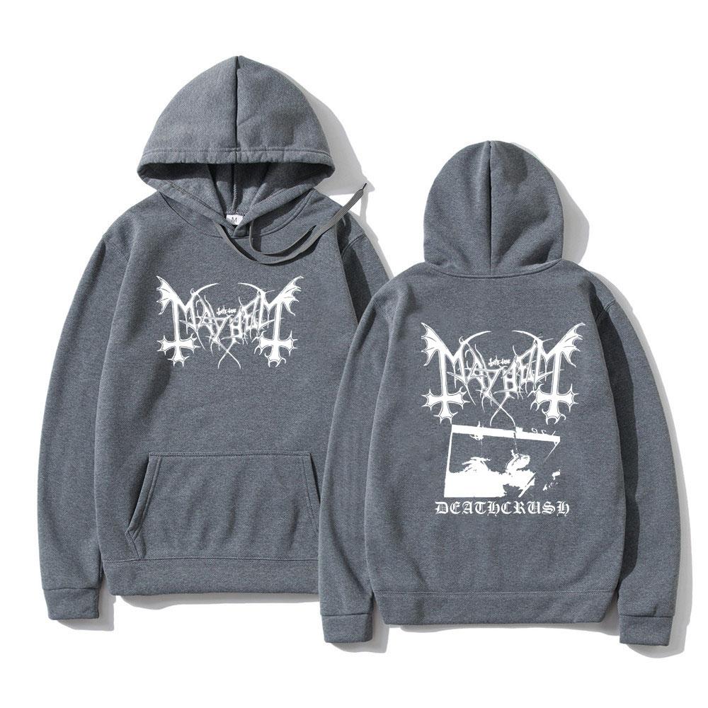 Mayhem Deathcrush Album Graphic Hoodie Men Women Casual Hip Hop Vintage Pullover Men's Double Sided Printed Comfortable Hoodies