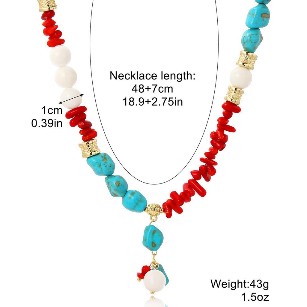 Retro Turquoise Bohemian Ethnic Necklace for Women