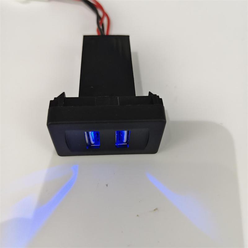 Dual USB Port Car Charger 2.1A Rocker Adapter Socket Light Built-In Socket For Transport T4 Car Dual USB Charger Car Accessories