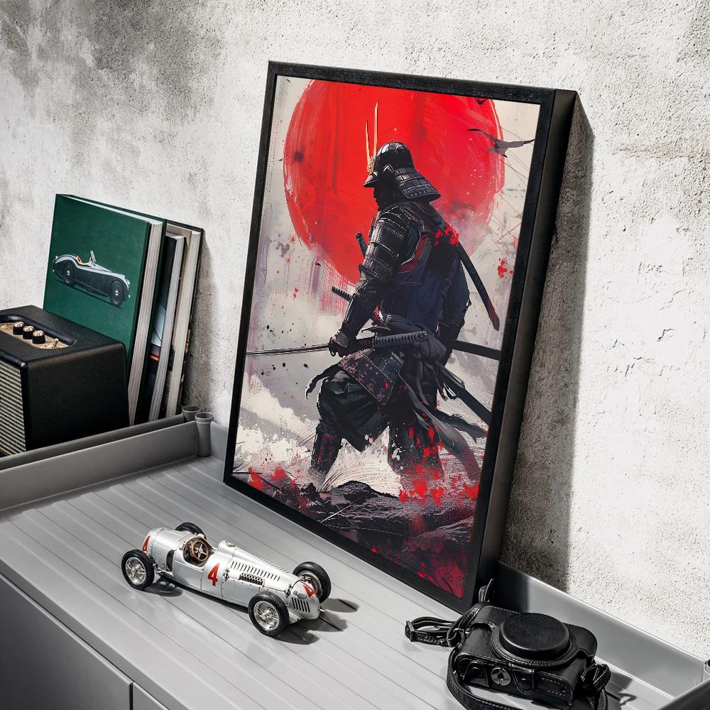 

Японский воин самурай белая бумага постер HD качество постер настенная живопись декор для кабинета стены 21*30cm No Frame