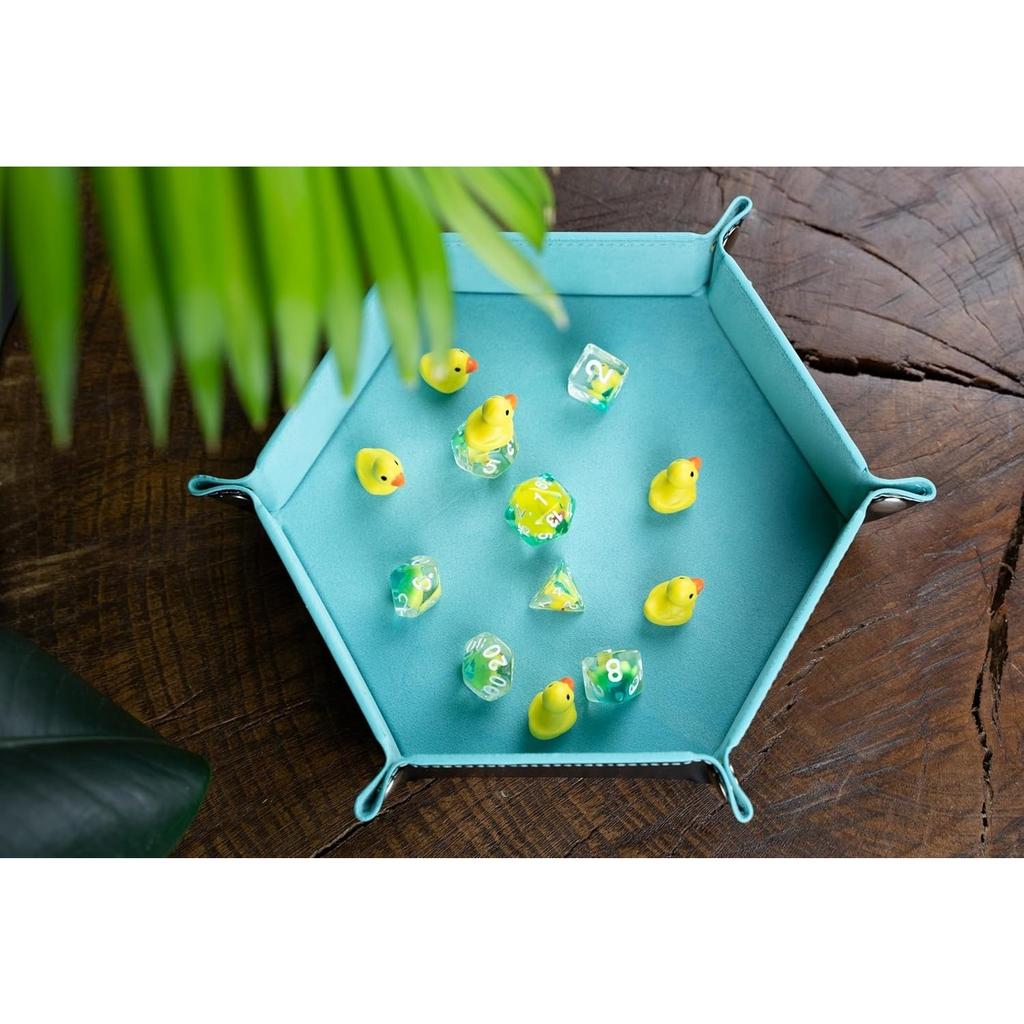 7-Die Dice DND, Rubber Ducky DND Dice, Dice Tray, D and D Dice for Dungeons and Dragons Gift (Dice Set Only)