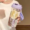 Large Capacity Stylish Plastic Water Cup Portable Student Water Bottle Women's Favorite Ins Trendy Travel Companion Cup