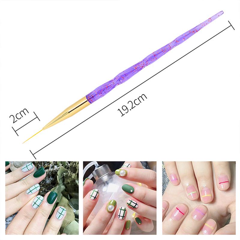 3pcs Manicure Tool Light Therapy Pull Pen 3 Sticks Color Plastic Brushed Color Pen Hook Line Pen