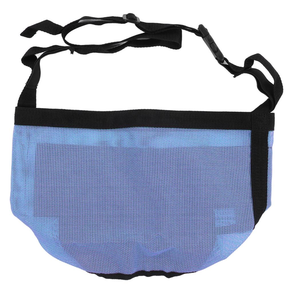 Horse Feed Bag Spill Proof Design Mesh Nose Feed Bag with Adjustable Strap for Feeding Grain Powder Supplement Blue