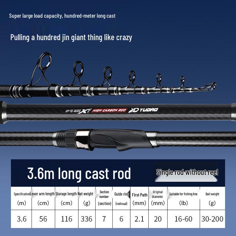 Enhanced Carbon Fiber Sea Fishing Rod Set - Super Hard, Long Casting Rod for Rock Fishing