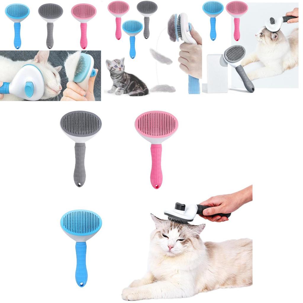 Ein-Knopf Haustierpflegekamm Automatische Haarentfernungsbürste für Katzen und Hunde