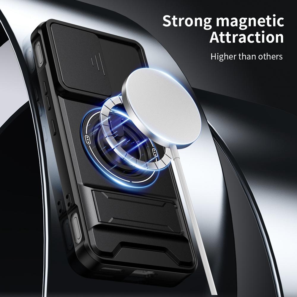 KEYSION Magnetic Phone Case for Infinix GT 30 30 Pro 5G Slide Camera Protection Upright Kickstand 360 Ring Shockproof Back Cover