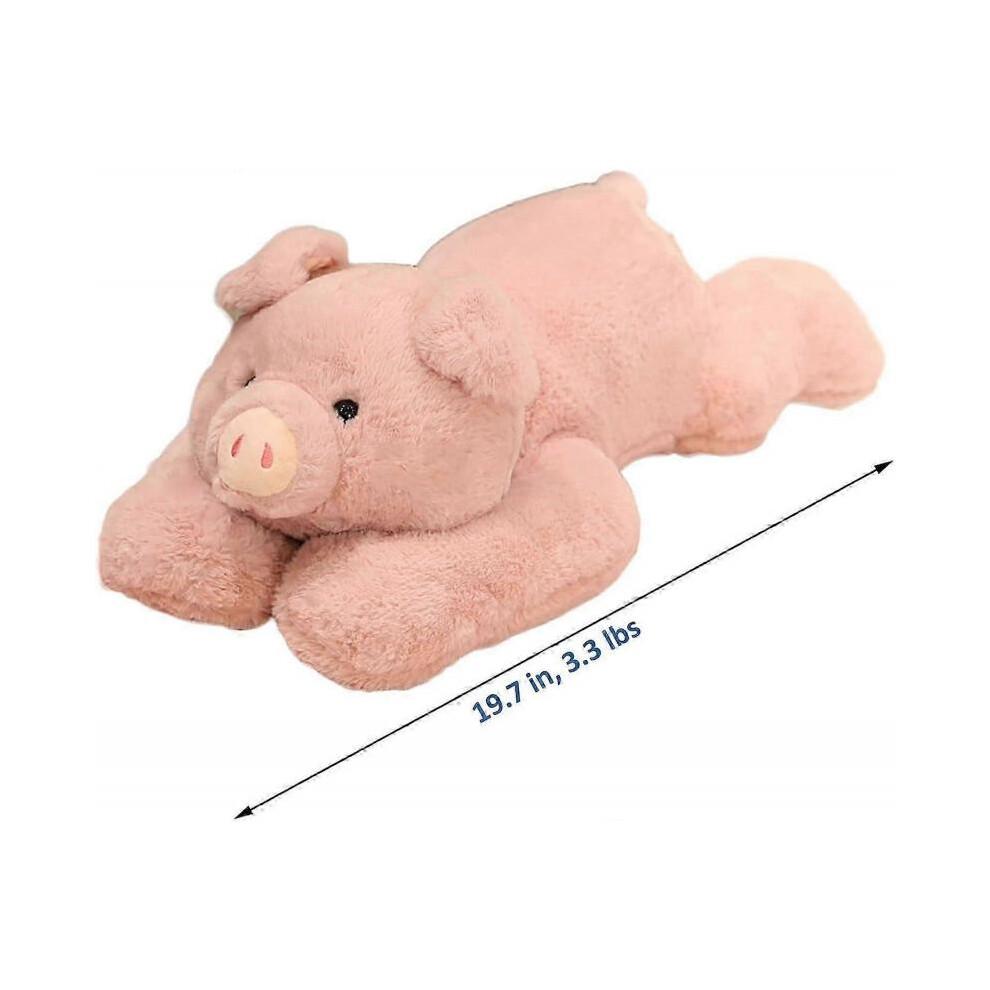 Weighted Pig Stuffed Animal for Anxiety Relief, 19.7in 3.3lbs Pink Plush Pillow Toy for Adults and Kids