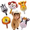 6pcs/lot Animal Head Foil Balloons Lion Monkey Helium Balloon  Jungle Safari Animals Birthday Party Decor Baby Shower Balloin