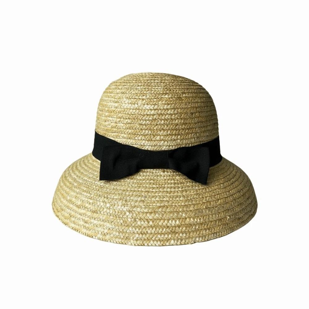 

Breathable Wheat Straw Cloche High-Density Weave Round Top Straw Topper Wedding Guest Accessory