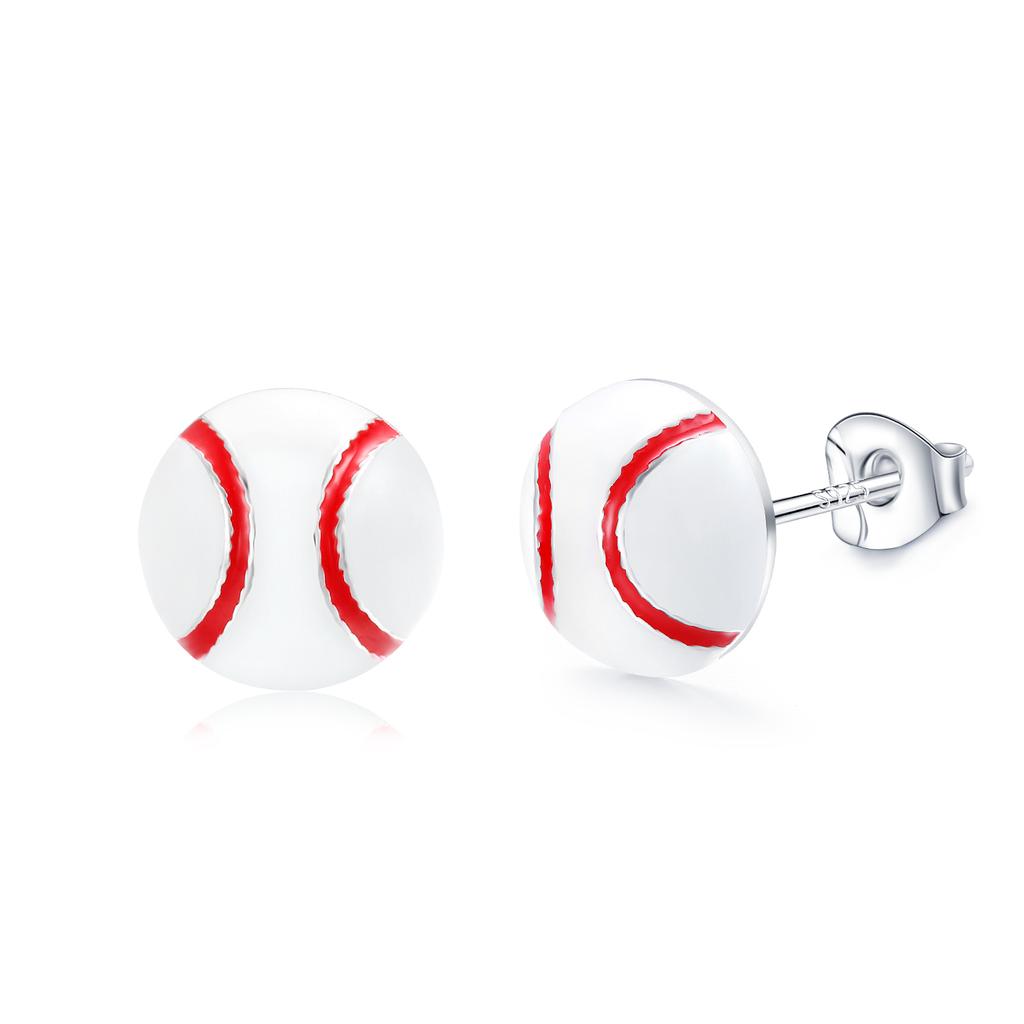 VOJO Sports Stud Earrings Football, Soccer, Basketball, Volleyball, Tennis, Baseball Earrings for Women Men Player Fan Gifts