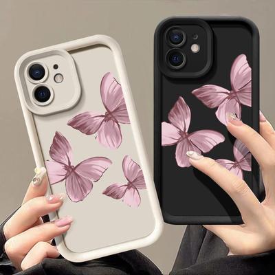 Протиударний чохол для телефону TPU для iPhone 16 15 Pro Max 14 Plus 13 12 Pro 11 XS XR 8 7 М’яка матова силіконова захисна накладка-бампер у формі метелика