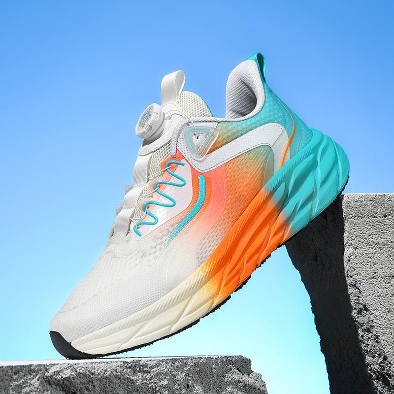 Summer sports shoes new rotating button ultra-light shock-absorbing running shoes large size couple casual shoes