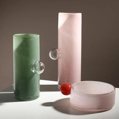 Vaso in Vetro Sfera di Vetro Geometrica Ciotola da Frutta in Vetro Contenitore da Scrivania Vaso per Fiori Accessori per Composizioni Floreali