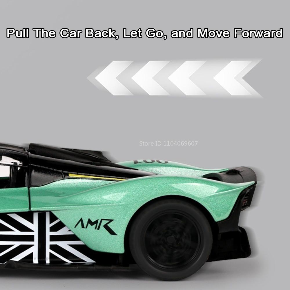 1:32 Valkyrie Vulcan Model Sports Car Toy Alloy Diecast Pull Back Models Cars Collection Vehicles Sound Light Kids Toys Gifts