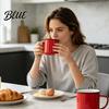 Enamel Coffee Mug Style Kitchenware Handle Color Solid Vintage with Heat Resistant Drinking Cup Durable Portable Tableware for Home