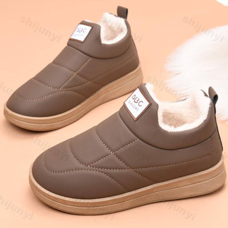 Snow Boots Women's Winter Plush Thicken Vintage Warm Cotton Shoes Lightweight Comfort Waterproof Non Slip Soft Sole Casual Shoes