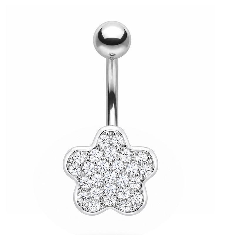 Stainless Steel Belly Button Rings For Women Crystal Navel Piercing Body Jewelry For Beach Use