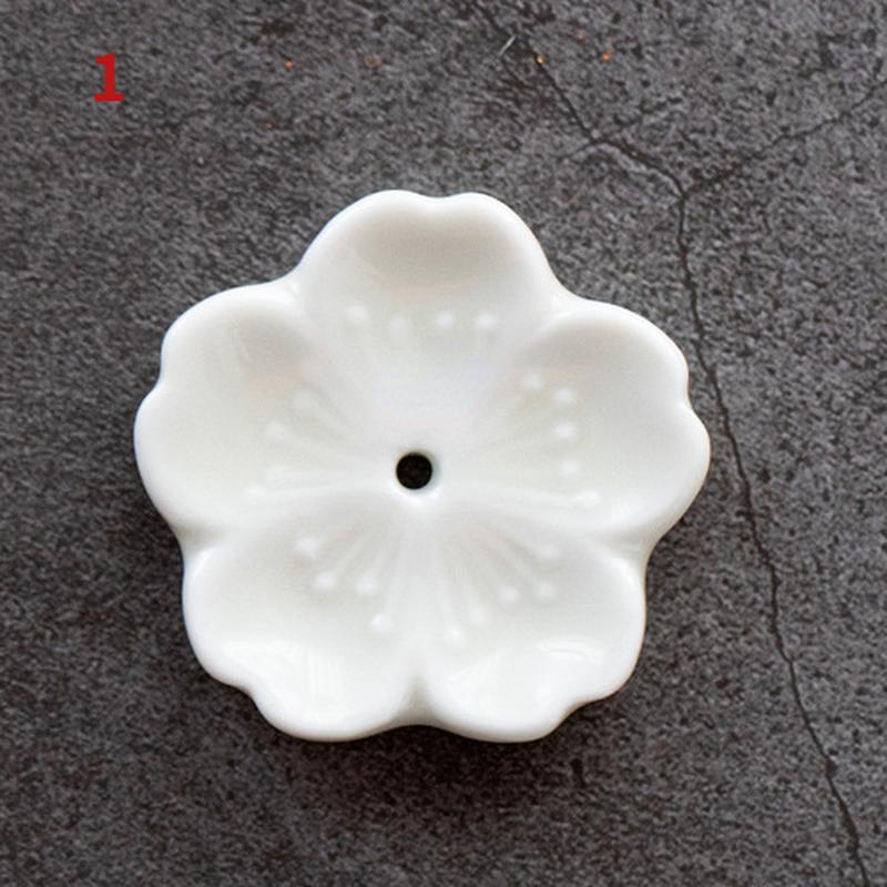 Cherry Blossom Incense Burner Home Ceramic Decor Incense Stick Holder Aromatherapy Censer Office Teahouse Ornament