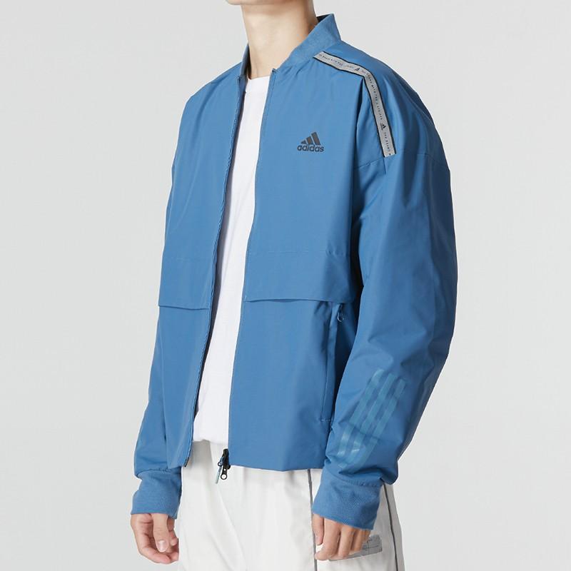 adidas Striped Sports Casual Woven Jacket for Men, Blue