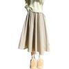 Women's Gray High-Waist A-Line Skirt - Spring/Autumn 2024, Slimming Mid-Length Umbrella Style for Students