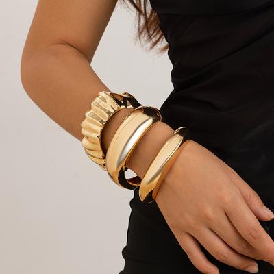 Ingemark 7 Stile Übertriebene Klobige Wassertropfen Offene Manschette Armreifen für Frauen Verstellbares Armband Grunge Schmuck Steampunk Männer