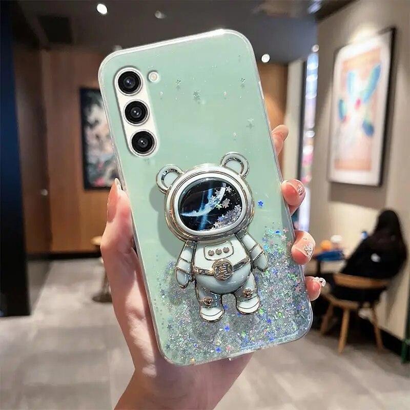 

S 21 22 23 Чехол-держатель «Зыбучие пески» для Samsung Galaxy S20 S21 Fe S22 S23 Plus Ultra S10 S9 S8, силиконовый чехол Note 20 10 S20 светло-зеленый