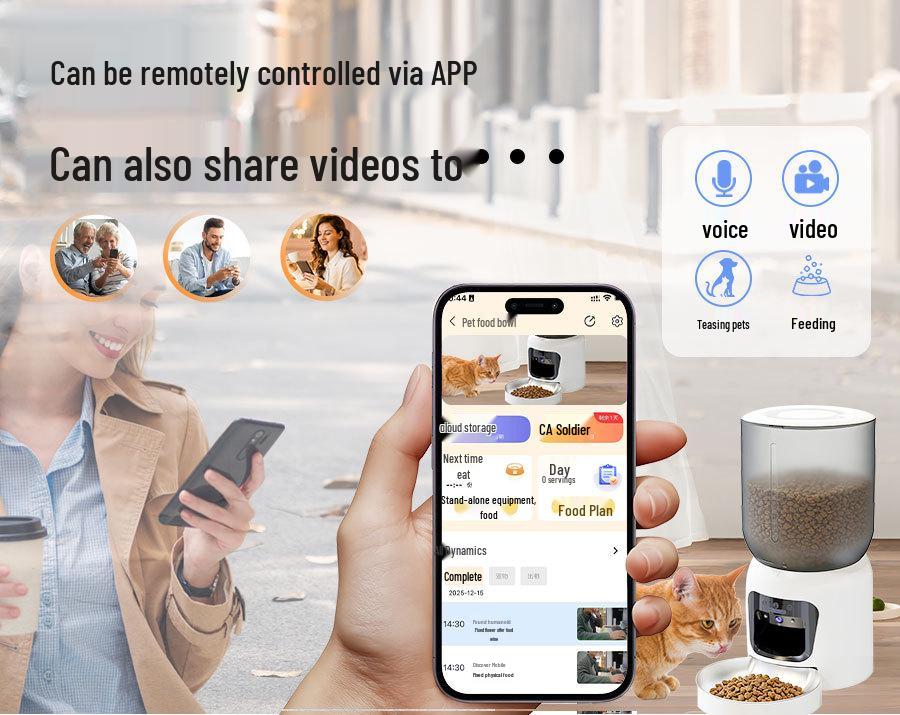Remote Self-Service Automatic Cat Feeder with Camera – Smart Pet Feeder